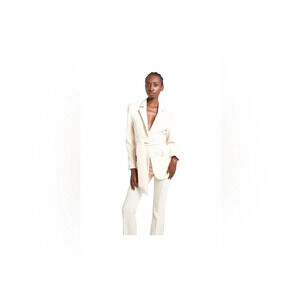 BOA Women Cream Belted Double Breasted Suit Large NWT